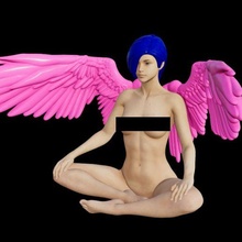 anjo asas arte diabo demônio fantasia escultura estátua fêmea personagem 3d print model - Mito3D
