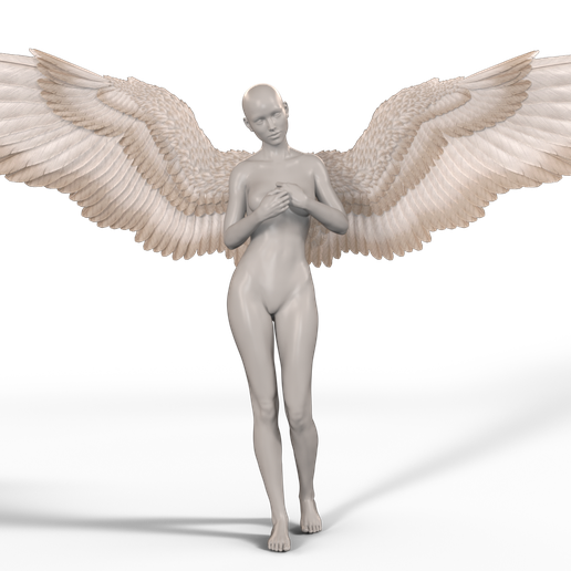 angel wings stand selfie 