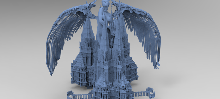 melek katedral yüksek yükselmek kitle yapı 6 Kent kale karmaşık Antik günün resmi trend anıt Tarih mimari Kitbash fantezi takım kule kilise bina kan yoluyla bulaşan oyun sokak dış 3d print model - Mito3D