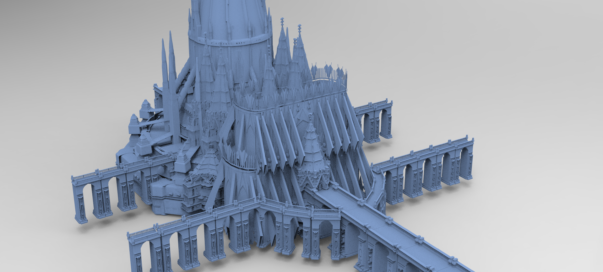 angelico Cattedrale palazzo barocco Gotico 4 città castello complesso antico foto giorno trend storia architettonico kitbash fantasia kit Torre edificio sangue gioco esterno sci 3D print model - Mito3D