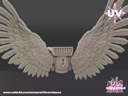 angelic jet pack wh 42k kill team killteam blood angels sanguinary guard sanguinius space marine primaris angel wings 3d print model - Mito3D