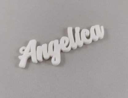 Angelica anahtarlık isim kolye gadget mücevher deko çocuk 3d print model - Mito3D