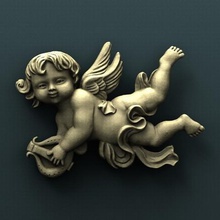 angel art cnc panno relief carved stl model 3d print model - Mito3D