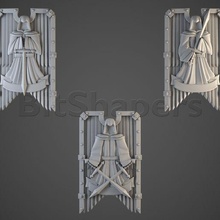 angels hell tower shields lion tabletop scifi miniatures 28mm wargaming miniature 3d printing warhammer 40000 40k dark space marine bladeguard veteran strom shield angel knight caliban deathwing 3d print model - Mito3D