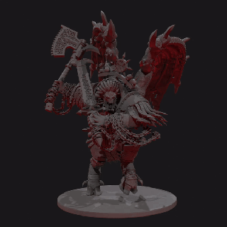 angelus rubeus clean + pre-supp wh40k red angel angron demonprince angry charge winged worldeaters primarch 3d print model - Mito3D