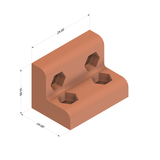 angle 4xm3 Tools corner м3 nut lug m3 3d print model - Mito3D