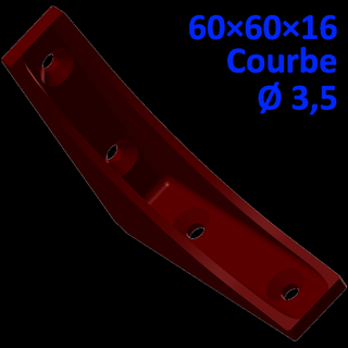 angle 60 16 incurvé renforts vis 35 mm carré chaise support renforcement angles 3d print model - Mito3D