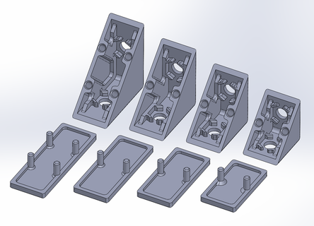 angle support couverture gaine coin m6 soutien carré fixation 3d print model - Mito3D