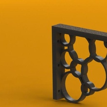 angle shelf home base wall ornament pendant 90 design circles ledge object 3d print model - Mito3D