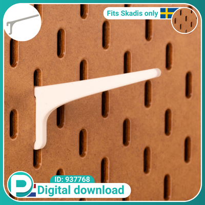 angled hook 8cm - strong fits skadis pegboard digital download tools angle ikea tool holder universal 3d print model - Mito3D