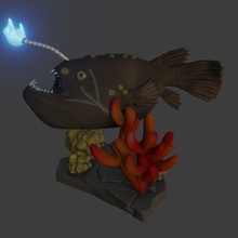 angler fish stl 3d fisherman sculpture miniature animal animals wild seabed statue statuette model art 3d print model - Mito3D