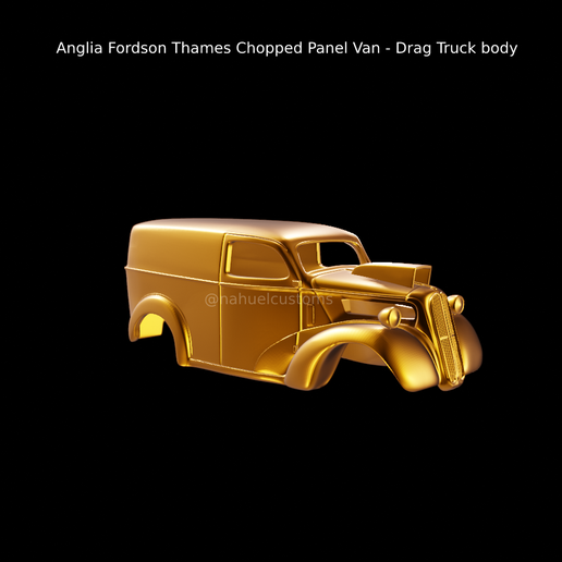 anglia fordson thames chopped panel van - drag truck body 3D print model - Mito3D