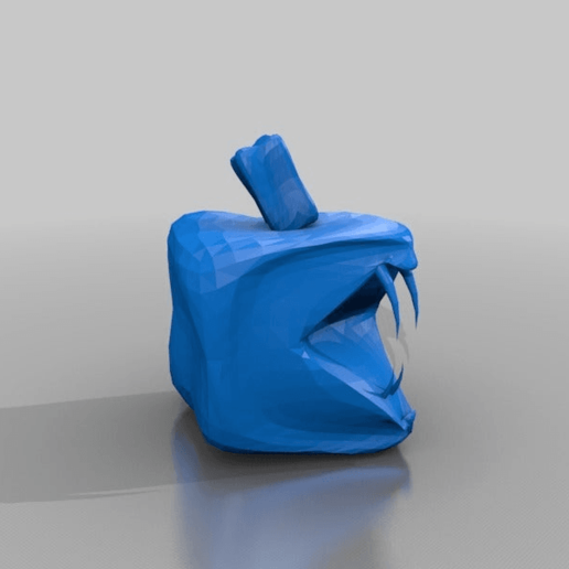 angry-cubeapple art sculptures 3D print model - Mito3D