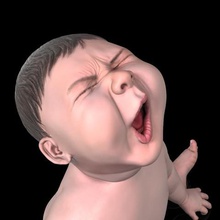 angry baby improved version art human character body 3d model 3d print model - Mito3D