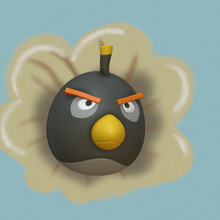 angry bird bomb game toy 3d print model - Mito3D