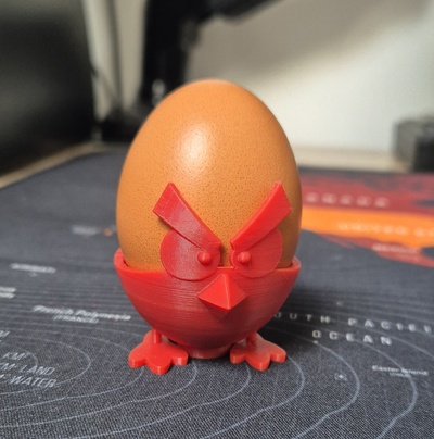 angry bird egg cup red home eggpot gift 3d eggcup birdy dinning dish souvenir cups eggs pots birds 3d print model - Mito3D