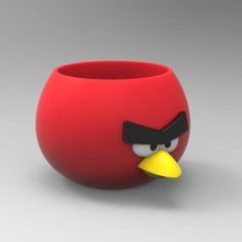 angry birds vase la maison les oiseaux en colère rouge art décor 3d print model - Mito3D