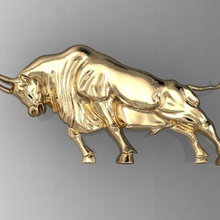 angry bull la joyería impresión obj 3ds stl plata salvaje bestia de oro el colgante imprimible cabeza 3d print model - Mito3D