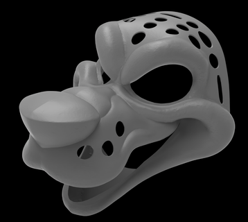 wütend Eckzahn Fursuit Kopf Base Cosplay Kostüm Maske pelzig toon toony 3d print model - Mito3D