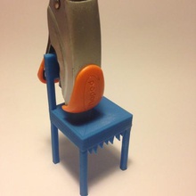 angry chair art flesh eyes teeth design designer fun try 3d print model - Mito3D