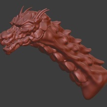angry dragon art fantasy head 3d print model - Mito3D