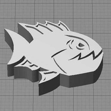 angry pesce gioco animali denti shark piranha affamati arrabbiato 3d print model - Mito3D