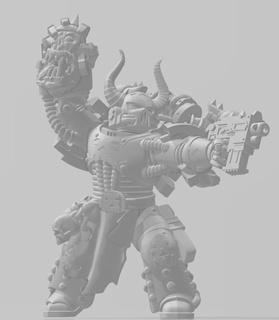 angry fist champion warhammer world eaters 40k chaos khorne heretic renegade marine wh40k corn ork power 3d print model - Mito3D