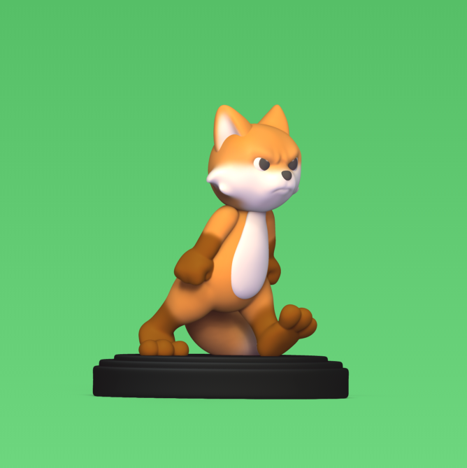 angry fox cute sculpture animal toy art cartoon miniatures decorative play wild preschool 3D print model - Mito3D