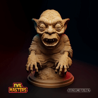 angry gollum lord rings miniature character tolkien monster bust statuette figurine figure evil movie 3d print model - Mito3D