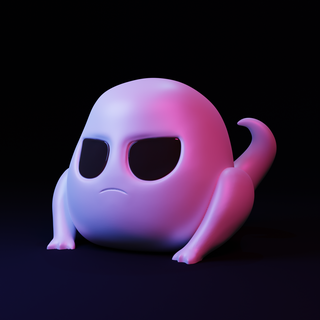 arrabbiato gost giocattolo fantasma carina Halloween 3d print model - Mito3D