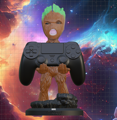 angry groot joystick holder game ps4 support guardians of galaxy 3d printing anime xbox playstation5 3d print model - Mito3D