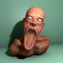 colère l'homme tête terreur buste sculpture poly art impression homme 3d print model - Mito3D