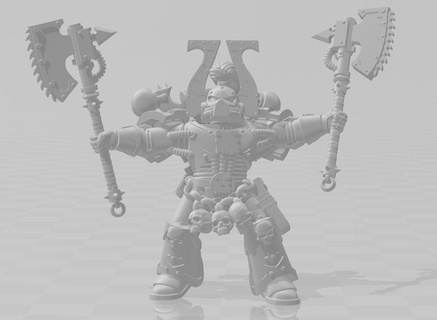 angry marines boss warhammer world eaters 40k chaos khorne heretic renegade marine wh40k corn 3d print model - Mito3D