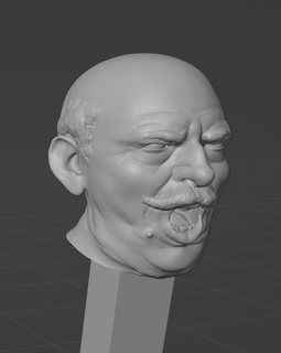 angry old man 1 35 head sculpt armor modeling scale figure 3d print model - Mito3D