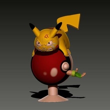 arrabbiato Pikachu arte pkachu Pokemon pokeball giocattolo 3d print model - Mito3D