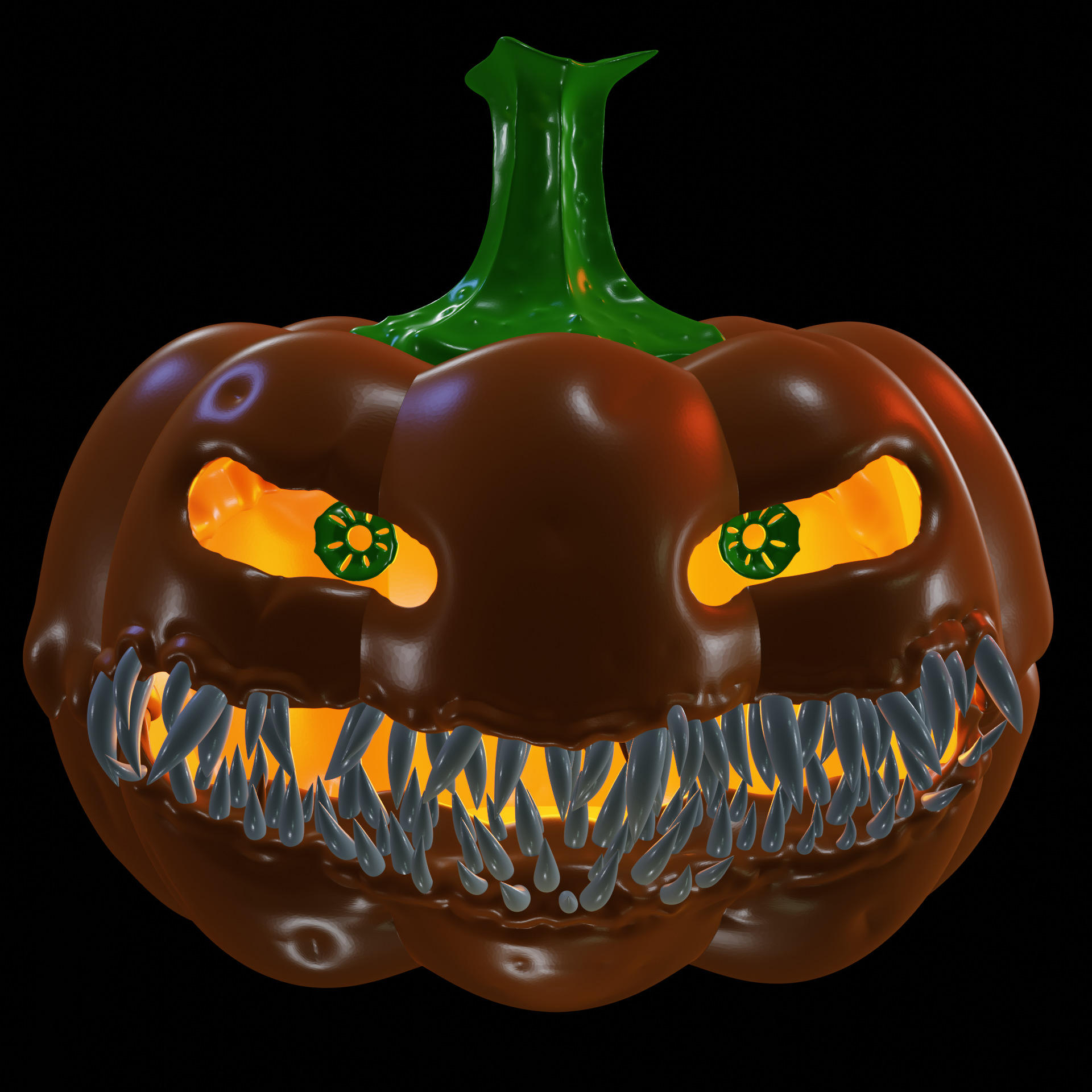 angry pumpkin halloween Home toy horror skull halloween free pumpkin jack-o sculpture head spooky creepy vases busts  3D print model - Mito3D