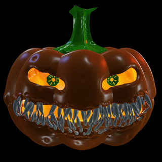 angry pumpkin halloween Home toy horror skull halloween free pumpkin jack-o sculpture head spooky creepy vases busts  3d print model - Mito3D