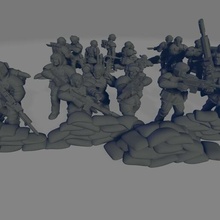 enojado guardias espaciales lucha soldados conjunto enorme paquete cadian astramilitarum martillo guerra warhammer40k wh40k kasrkin 3d print model - Mito3D
