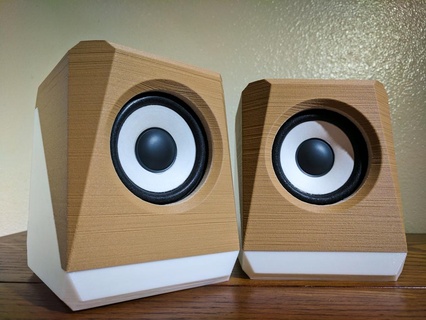 angolare altoparlante scatola 3in Audio Altoparlanti scatole allegato montare In piedi stereo 3d print model - Mito3D