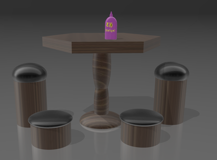anika cindys comida habitación casa muñecas escena accesorios mueble mesa sillas 3d print model - Mito3D