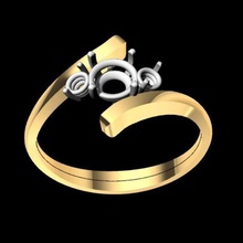 anil 3 pedras jóias anel de pedra senhoras noivado 3d print model - Mito3D