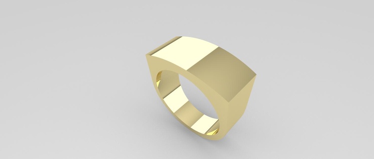 anillo básico hombre Tamanho 10 joalheria sencillo cuadrado retangular Joya lujo 3d print model - Mito3D