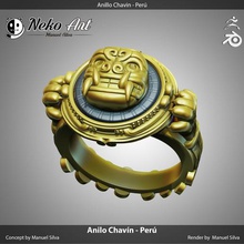 anillo chavin jewelry gift jewel silver gold ring inca peru 3d print model - Mito3D