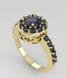 anillo comprometimento Tamanho 6 flor dama Joya piedras circos 3d print model - Mito3D