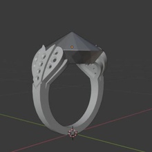 the Atlantis Ring corazon diamante takı 3d print model - Mito3D