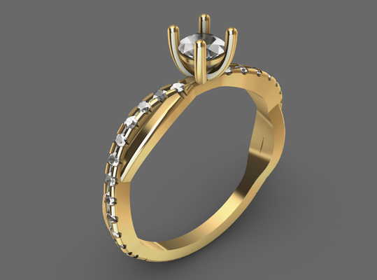 anillo cruzado joyería joya 3d print model - Mito3D