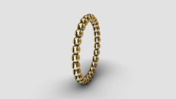 anillo de bolas modelo 3d 18k oro joyas brillante 3d print model - Mito3D