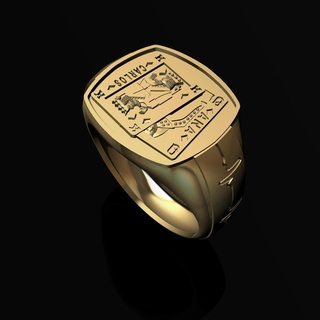 anillo de cartas qk modelo 3d Jewelry joyas oro lujo elegante brillante imprimible precioso cartas anillos 18k  3d print model - Mito3D