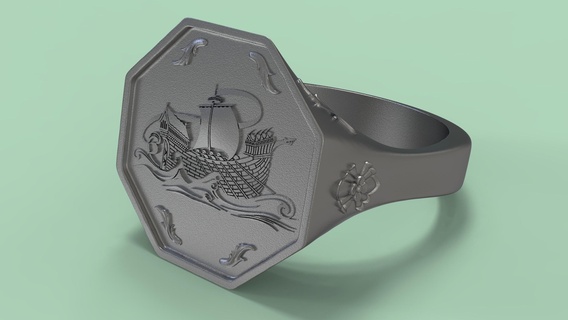 Anillo dise Delta keltisch Design Ring Ringe anneau pr kolumbianisch Precolumbian Schmuck Juwelier 3d print model - Mito3D