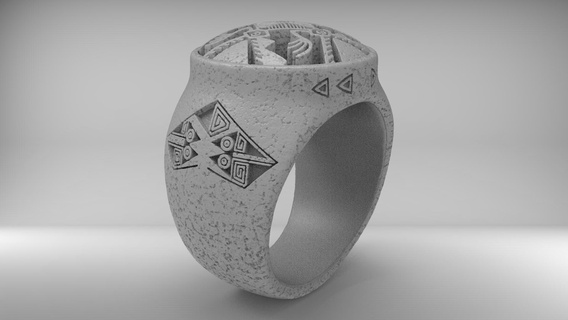 Anillo dise précolombien pre columbian conception bague anneaux anneau pr colombien précolourd bijoux bijoutier 3d print model - Mito3D